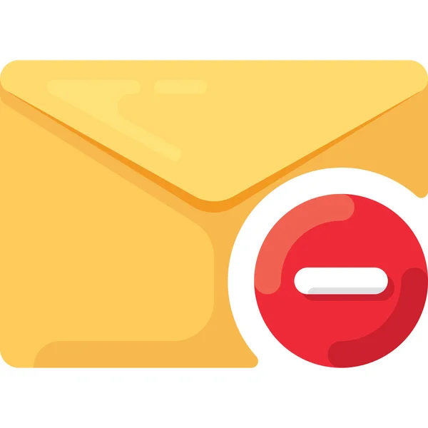 Mail Umschlag Symbol Flachen Stil Löschen — Stockvektor