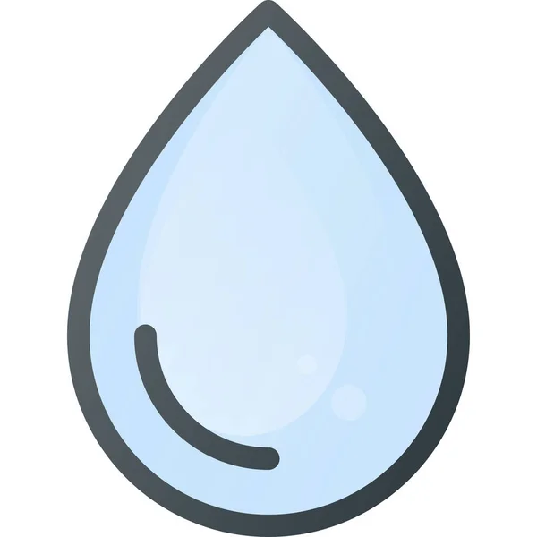 Gota Agua Icono Contorno Lleno Estilo Contorno Llenado — Vector de stock