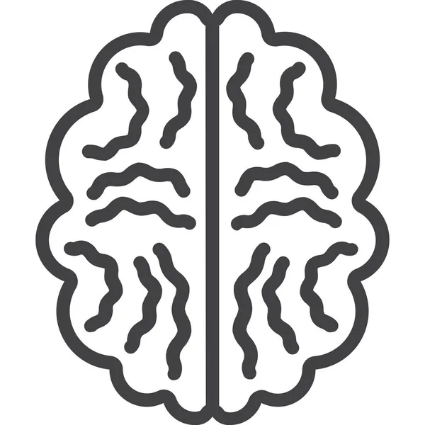 Kunskapsikon För Hjärnintelligens Konturstil — Stock vektor