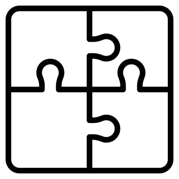 Data Group Jigsaw Icon Outline Style — Stock Vector