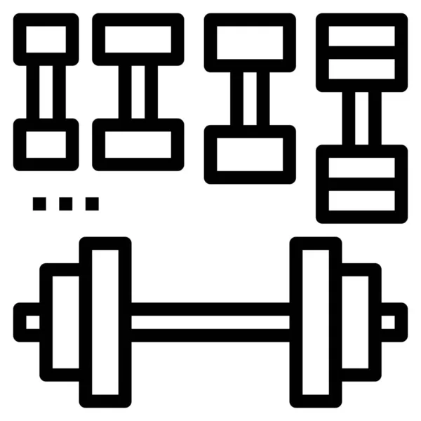 Dumbell Γυμναστήριο Εικονίδιο Στυλ Περίγραμμα — Διανυσματικό Αρχείο