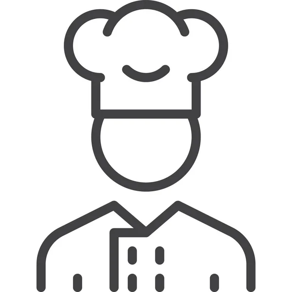 Cuisinière Homme Restaurant Icône Dans Catégorie Alimentation Boissons — Image vectorielle