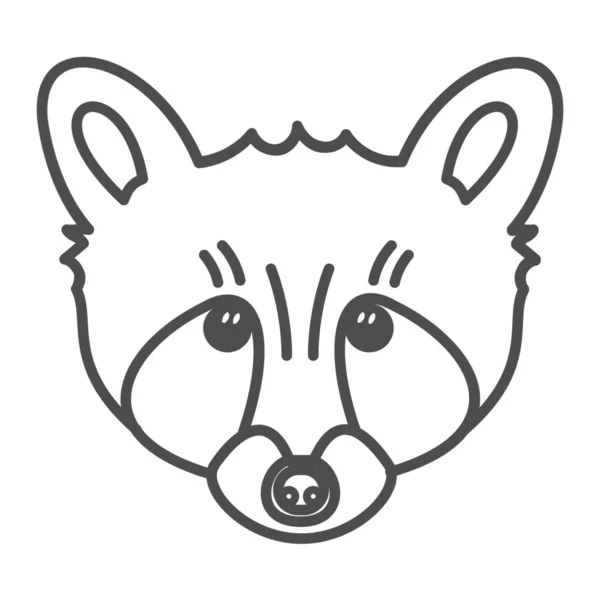 Animal Coon Icono Cara Estilo Esquema — Vector de stock