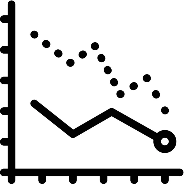 Chart Line Recession Icon Outline Style — Stock Vector