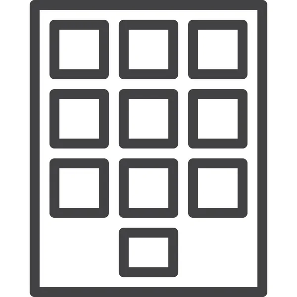 Introduzca Icono Numérico Del Teclado Estilo Esquema — Vector de stock