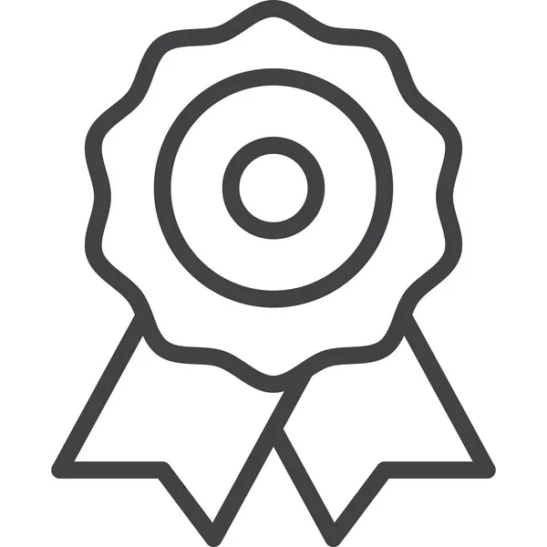 Πιστοποιητικό Μετάλλιο Ποιότητας Εικονίδιο Στυλ Περίγραμμα — Διανυσματικό Αρχείο