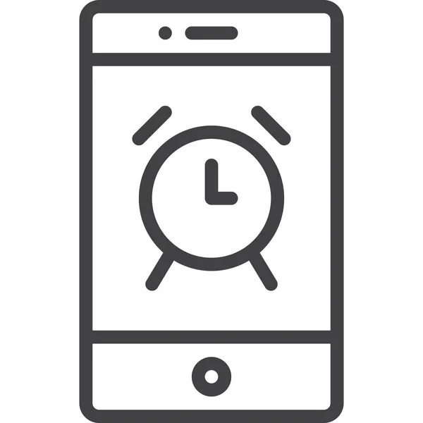 Ikon Jam Alarm Smartphone - Stok Vektor