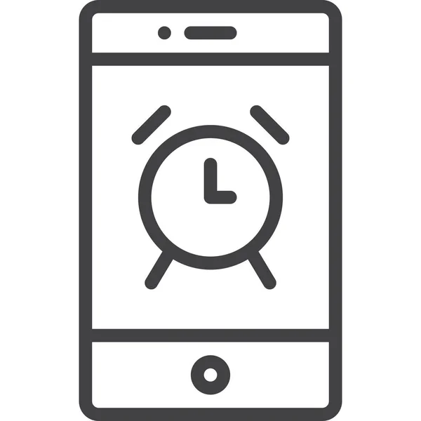 Smartphone Wekker Pictogram — Stockvector