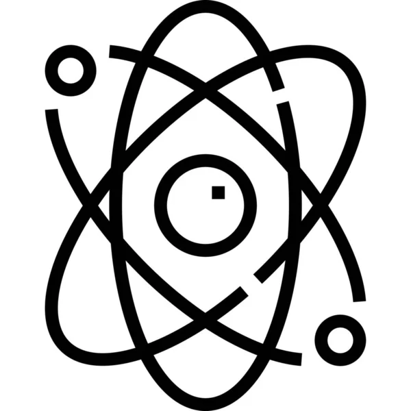 Icône Enseignement Chimie Atomique Dans Style Outline — Image vectorielle