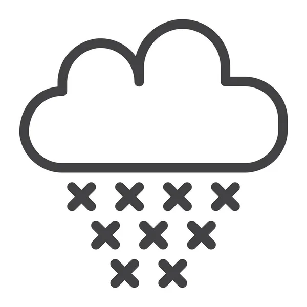 Cloud Forecast Snow Icon Outline Style — Stock Vector