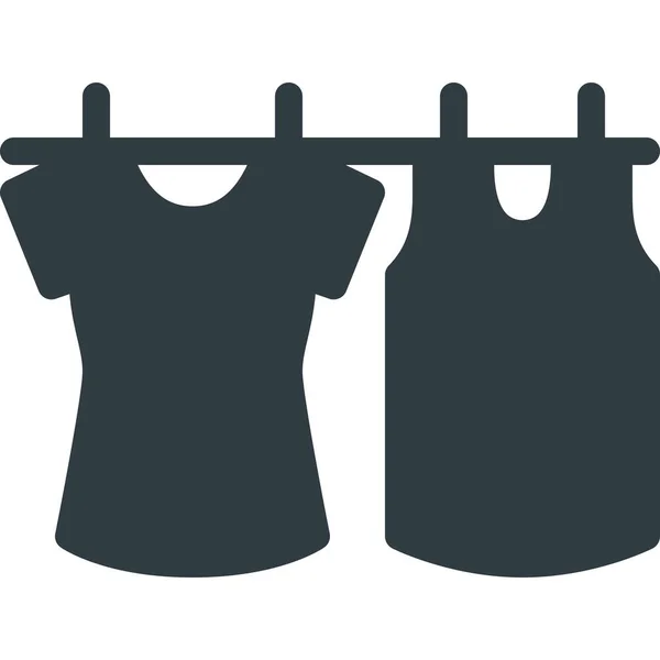Temiz Giysiler Çamaşır Iğnesi Simgesi Katı Biçiminde — Stok Vektör