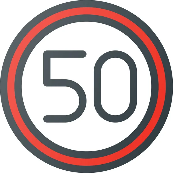 Atention Limit Road Icon Filled Outline Style — Stockový vektor
