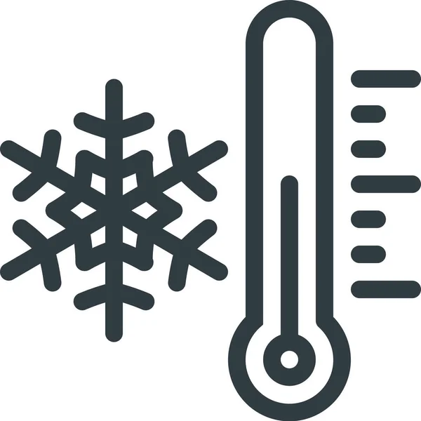 Forcast Freezing Snow Icon Outline Style — Stock Vector