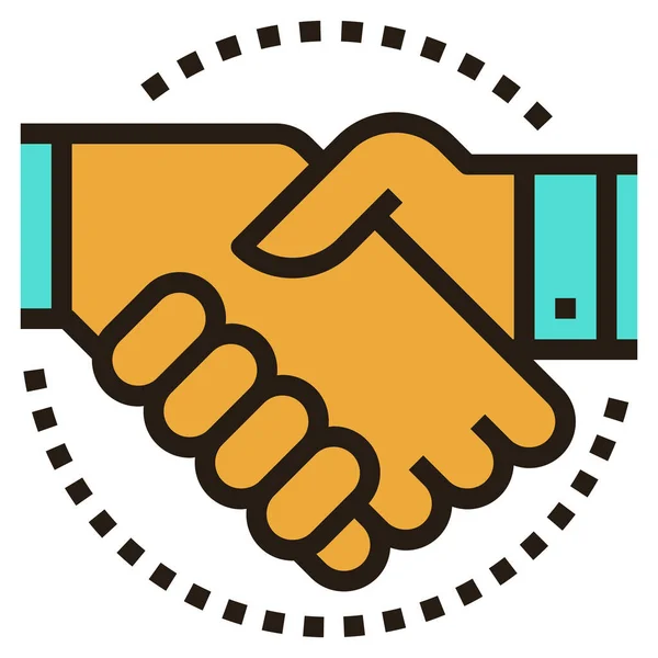 Agree Deal Hand Icon Στυλ Περίγραμμα — Διανυσματικό Αρχείο
