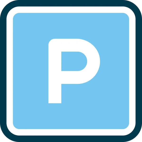 Lugar Estacionamiento Icono Estilo Contorno Lleno — Vector de stock