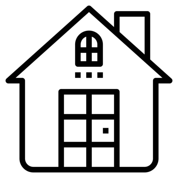 Иконка Домашнего Дома Очерченном Стиле — стоковый вектор