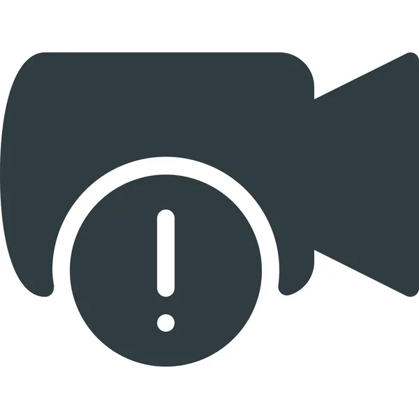 Alert Cam Camera Icon Solid Style — Stock Vector