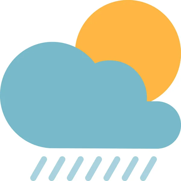 Previsión Nubes Icono Lluvia Estilo Plano — Vector de stock