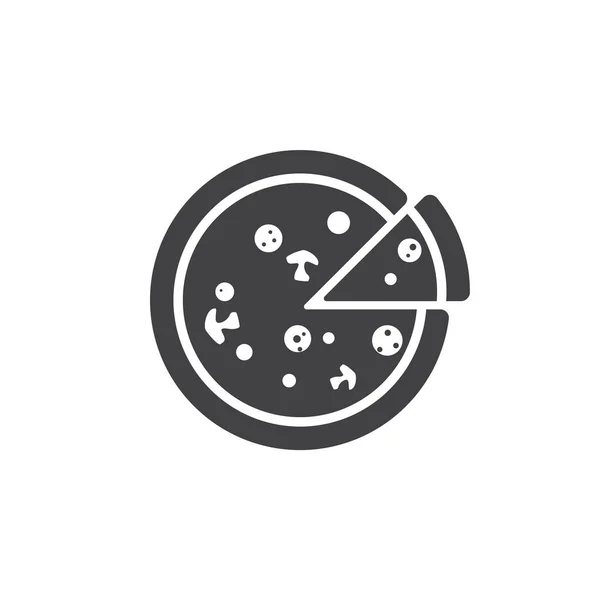 Icono Pizza Comida Rápida Estilo Sólido — Vector de stock