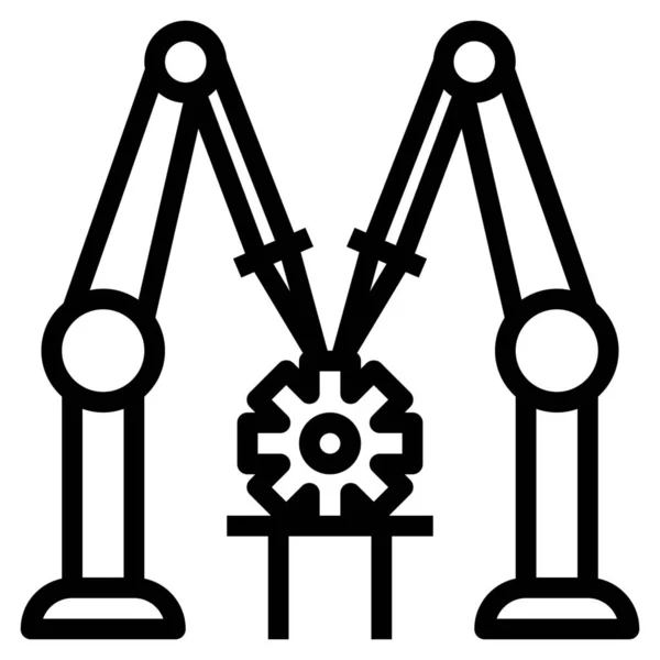 어셈블리 엔지니어링 아이콘 Outline 스타일 — 스톡 벡터