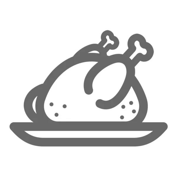 烹调食物图标的轮廓风格 — 图库矢量图片