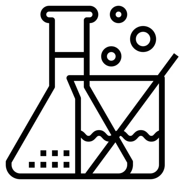 Ikona Eksperymentu Rozwoju Chemii Stylu Zarysu — Wektor stockowy