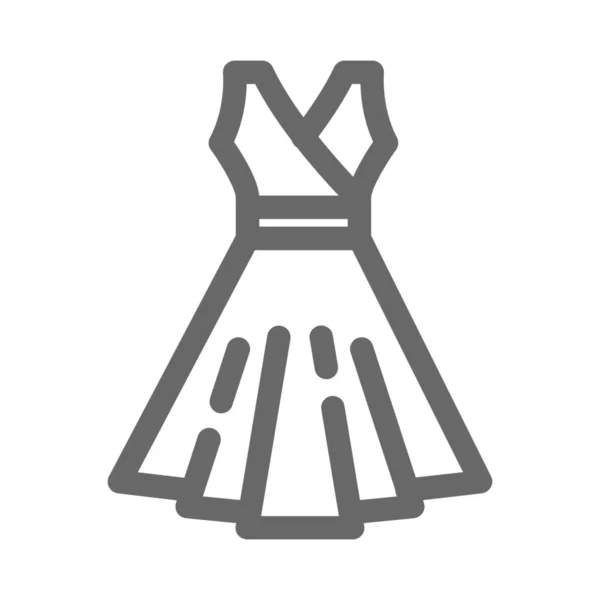 Ubrania Sukienka Moda Ikona Zarysie Stylu — Wektor stockowy