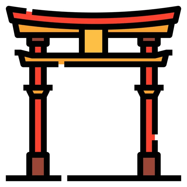 Architektur Kulturen Japanische Ikone Der Kategorie Kultur Gemeinschaften — Stockvektor