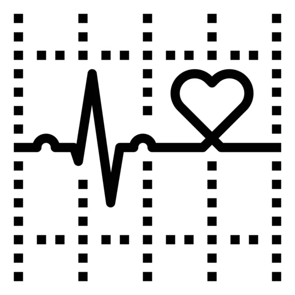 Проверка Атаки Ekg Значок Стиле Outline — стоковый вектор