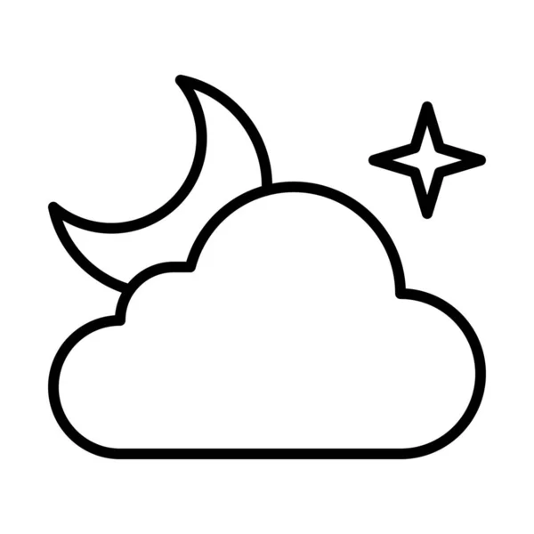 Ícone Lua Previsão Nuvem Estilo Esboço —  Vetores de Stock