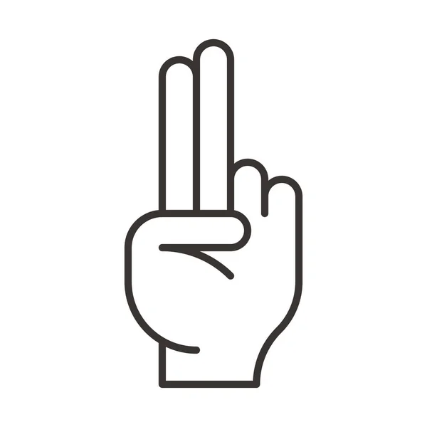 Finger Fingers Gesture Icon Outline Style — Stock Vector