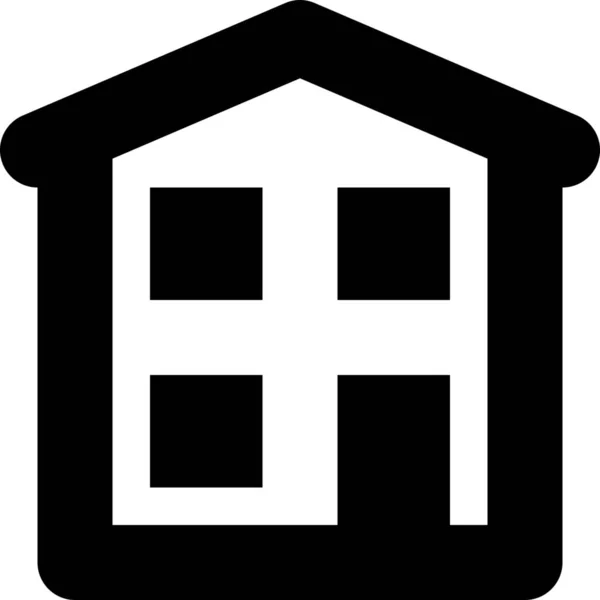 Bytový Dům Domů Ikona Stylu Osnovy — Stockový vektor