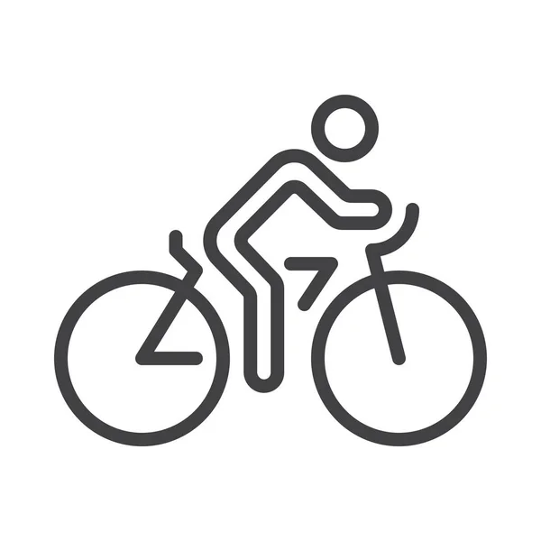 Bicicleta Bicicleta Icono Bicicleta Estilo Del Esquema — Vector de stock