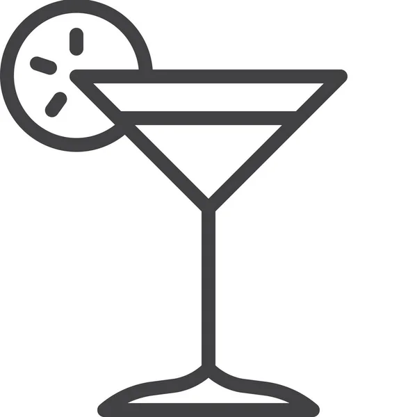 Icône Tranche Fraîche Cocktail Dans Style Outline — Image vectorielle