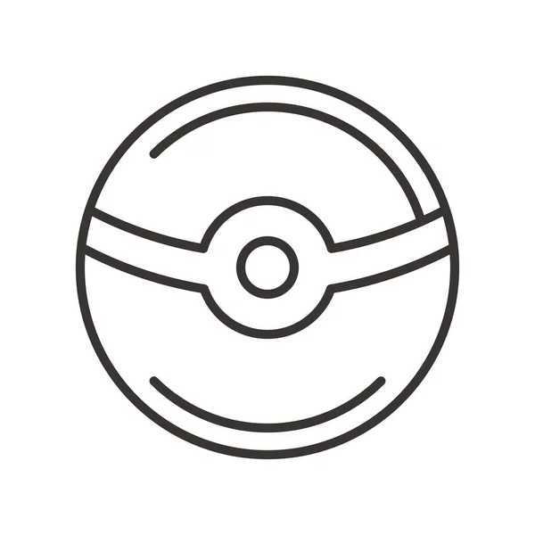 Games Movie Pokeball Icon Outline Style — Stock Vector
