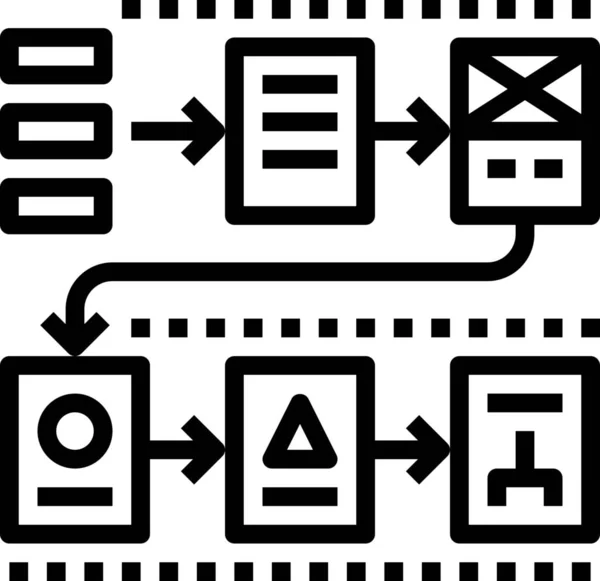 Gráfico Discutir Ícone Fluxo Estilo Esboço — Vetor de Stock