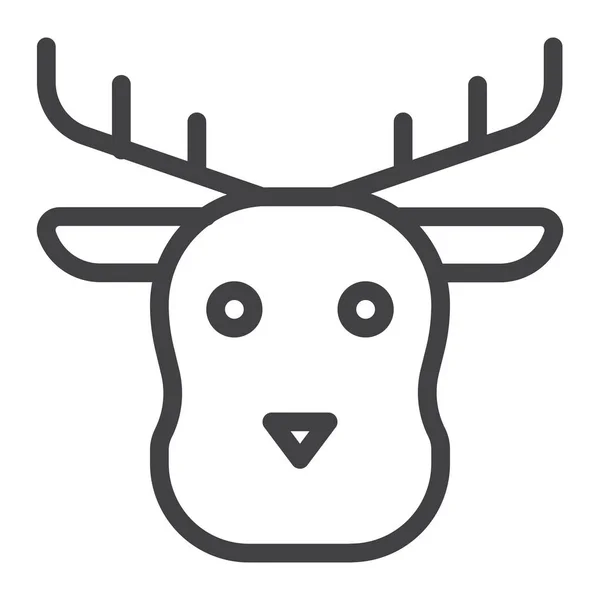 Icône Tête Cerf Animal Dans Style Outline — Image vectorielle