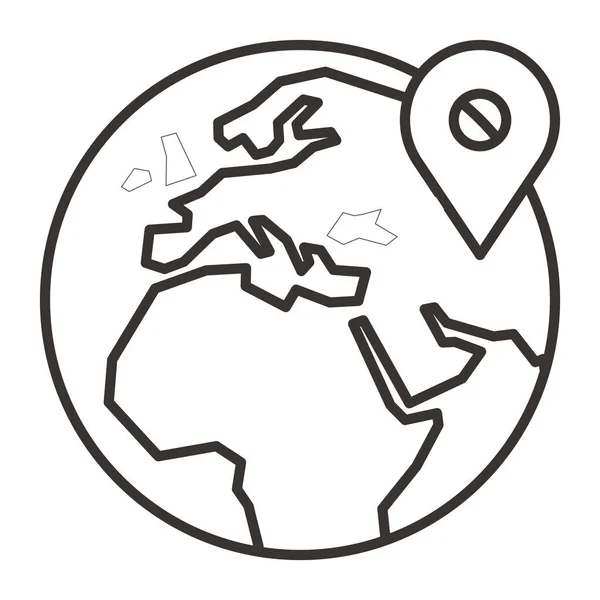 Globo Ubicación Mapa Icono Estilo Esquema — Vector de stock