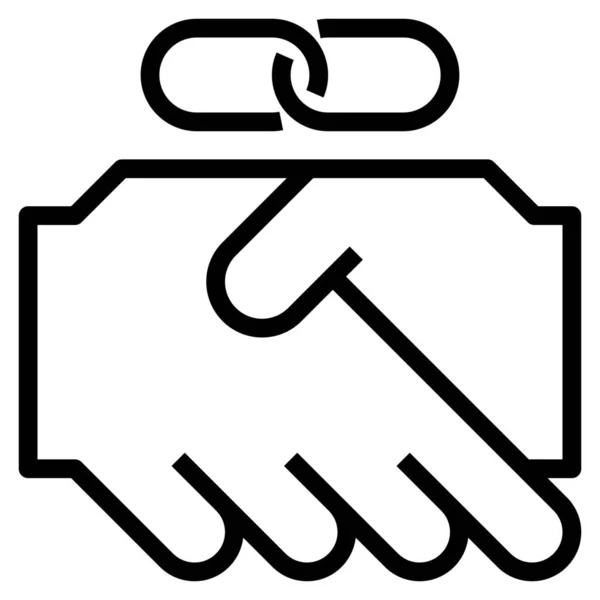 Fundador Negócio Handshake Ícone Estilo Esboço —  Vetores de Stock