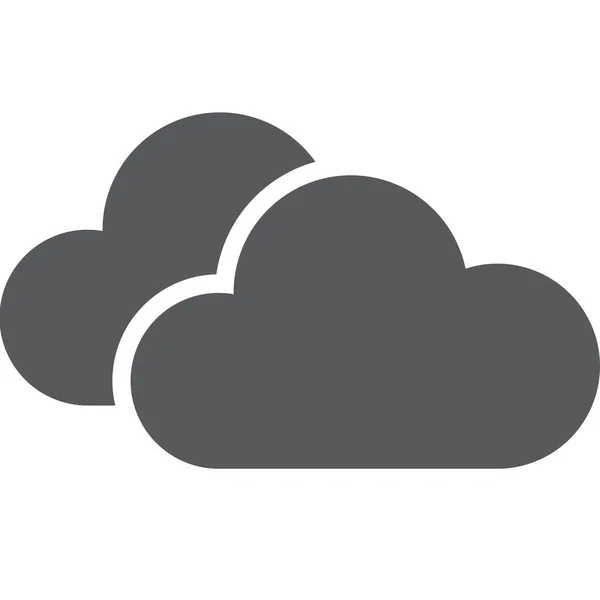 Wolken Bewolkt Twee Pictogram Solid Stijl — Stockvector