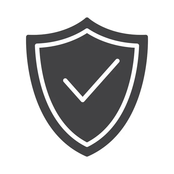 Marca Verificación Icono Protección Categoría Seguros Seguridad — Vector de stock