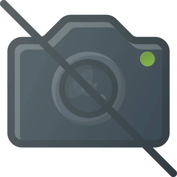 Kamera Verbietet Bild Symbol Konturenstil — Stockvektor