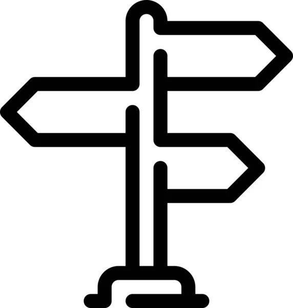 Wegweiser Symbol Outline Stil — Stockvektor