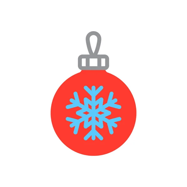 Boule Icône Arbre Noël Dans Style Plat — Image vectorielle