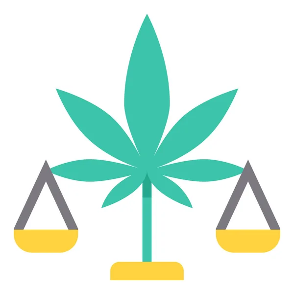 Cannabis Drogas Icono Ilegal Estilo Plano — Vector de stock
