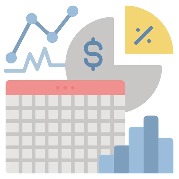 Icono Ventas Del Panel Análisis Estilo Plano — Vector de stock