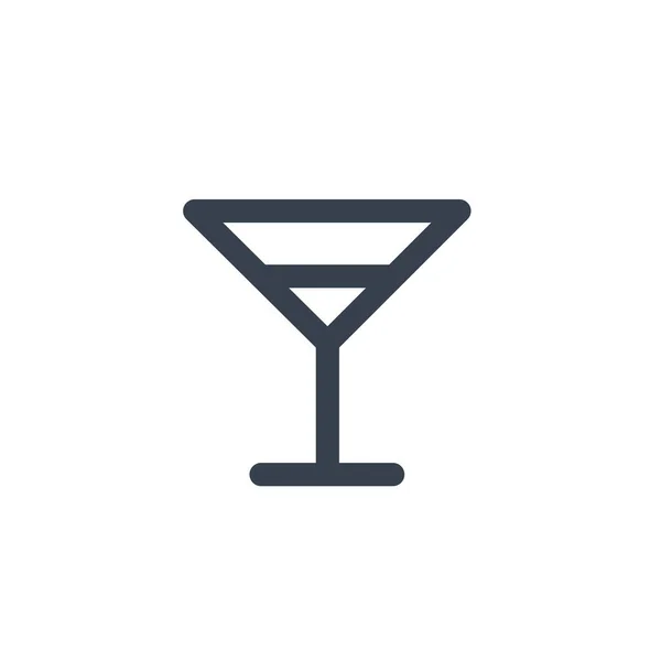 Ikona Alkoholického Koktejlového Nápoje Obrysovém Stylu — Stockový vektor