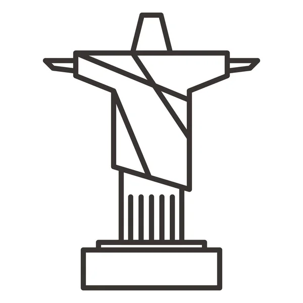 Brazil Christ Icon Konturstil — Stock vektor
