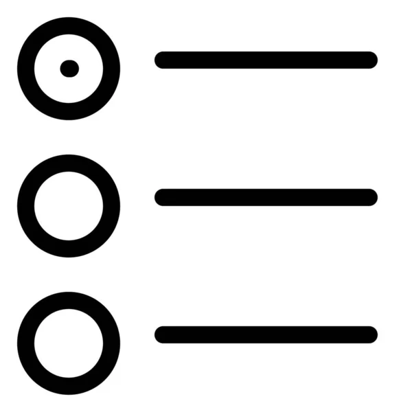 Linee Pallottole Radiobuttoni Icona Stile Outline — Vettoriale Stock