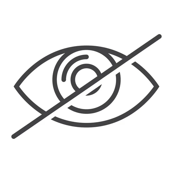 Oculaire Masquer Icône Barré Dans Style Contour — Image vectorielle